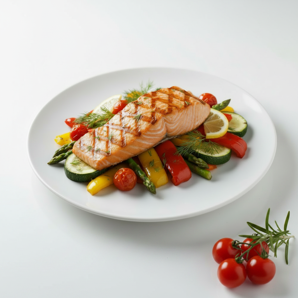 Garlic Butter Salmon & Veggie Bowl